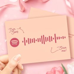 Mother’s Day Gift Custom Spotify Code Music Greeting Card with Our Song Custom Word Card