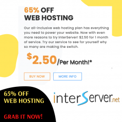Grab The Best Deals on Your Web Hosting Services From InterServer and Get Up to 65% Off