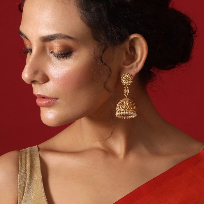 Get the latest designer collection of antique jhumkas