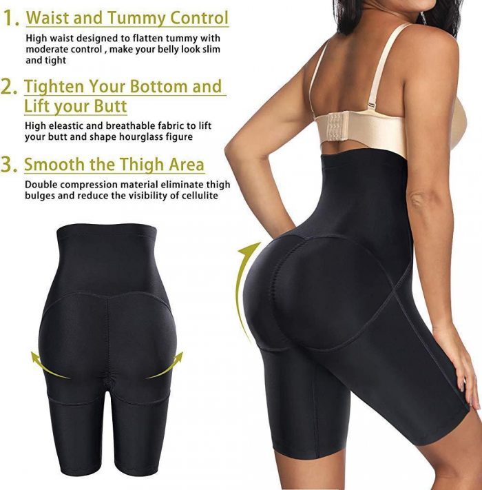 ELEADY Women waist trainer body shaper shorts hi-waist shapewear pants tummy control