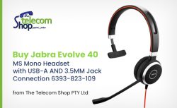 Buy Jabra Evolve 40 MS Mono Headset with USB-A AND 3.5MM Jack Connection 6393-823-109 from The T ...