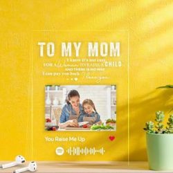 Mother’s Day Gifts – Spotify Acrylic Custom Photo Scannable Music Plaque To My Mom