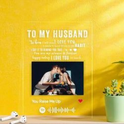 Spotify Acrylic Custom Photo Scannable Music Plaque To My Husband