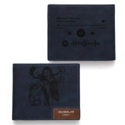 Scannable Spotify Code Wallet Photo Engraved Wallet Memorial Gifts