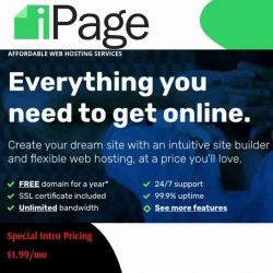 Create Your Affordable Website With Ipage Web Hosting Services With Special Features & Discount