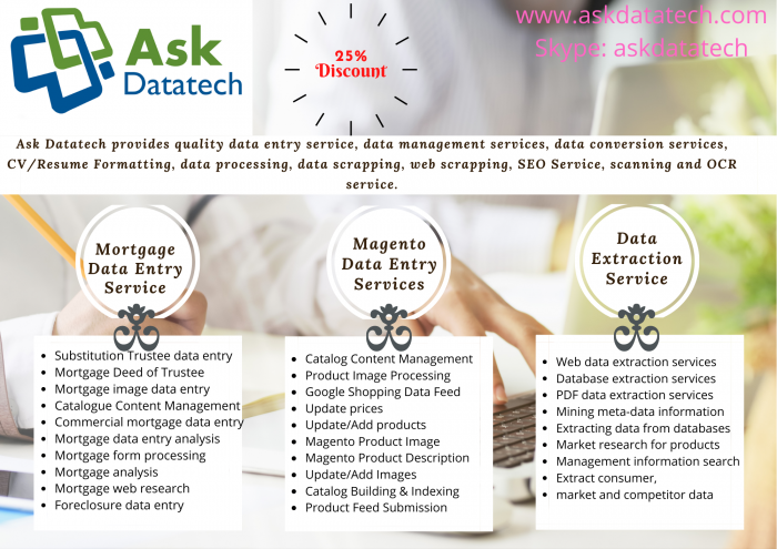 Ask Datatech – Mortgage data entry service, data management services