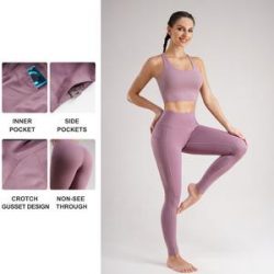 Eleady High Waist Pocket Workout Leggings Yoga Pants