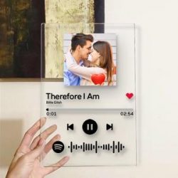 1st Anniversary Gifts Spotify Acrylic Glass Scannable Spotify Code Personalised Spotify Song Pos ...