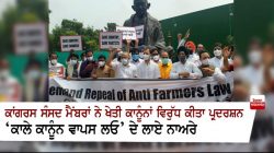 Congress MPs protest against agricultural laws