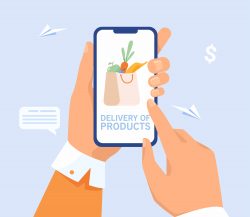 Which company provides unique features in an online food delivery app?