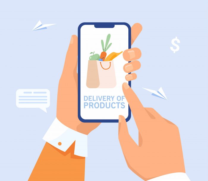 Which company provides unique features in an online food delivery app?