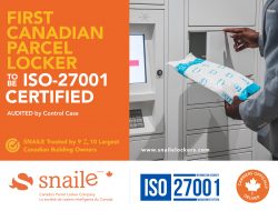 Snaile Canada’s First Parcel Locker Company to be ISO-27001 Certified