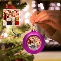Custom Photo Engraved Christmas Balls Ornaments Gifts for Family