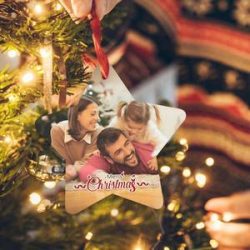 Photo Engraved Ornament Star-shaped Christmas Gifts for Family