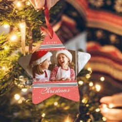Christmas Gifts Photo Engraved Ornament Star-shaped