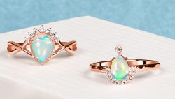 Buy Sterling Silver Opal Stone Rose Gold Rings