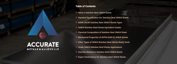 Stainless Steel 304Ln Sheets Supplier, stockist