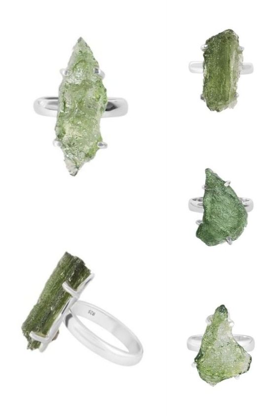 Shop Green Moldavite Stone Ring