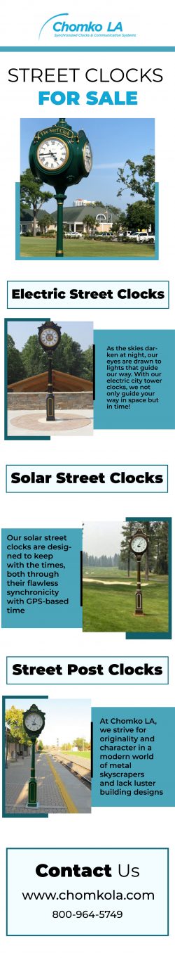 Best Street Clocks Online for Sale in USA | Chomko LA
