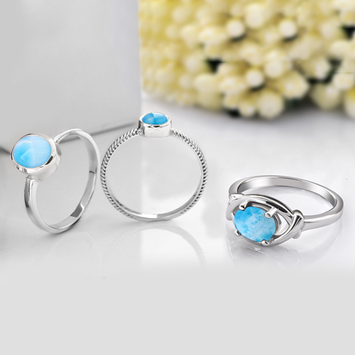 Trending Collection of Larimar Stone Rings