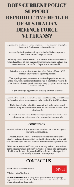 DOES CURRENT POLICY SUPPORT REPRODUCTIVE HEALTH OF AUSTRALIAN DEFENCE FORCE VETERANS?