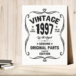 10th Anniversary Gifts Ideas Canvas, VINTAGE 2011 Limited Edition, Well Aged Original Parts Pain ...