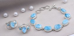 Netural Sterling Silver Larimar stone Jewelry at Wholesale price