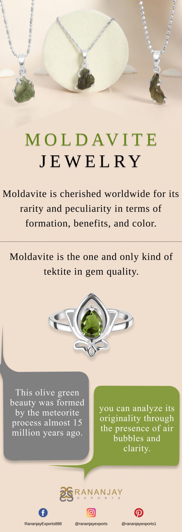 Green Moldavite Jewelry Collection