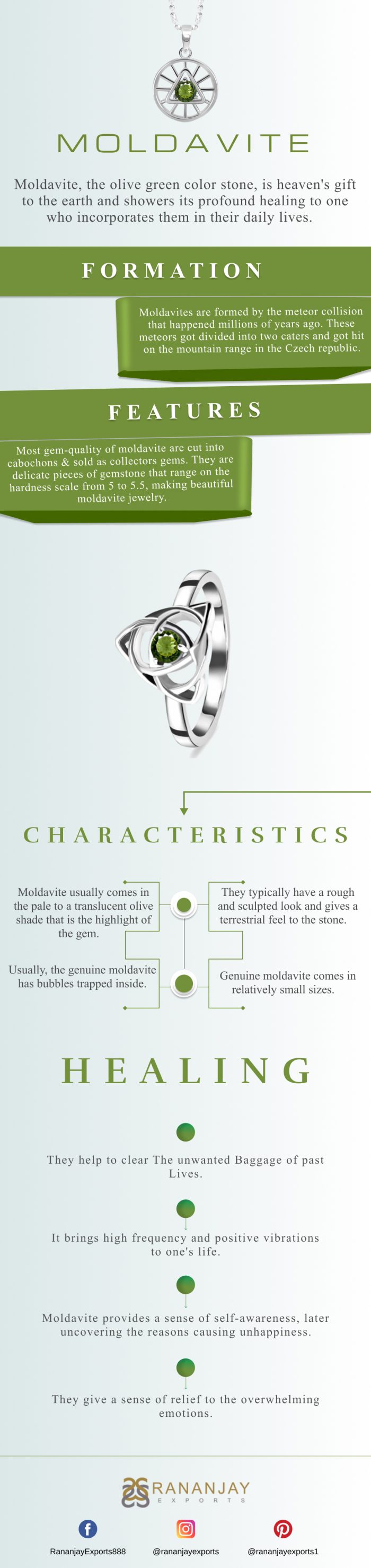 Genuine Sterling Silver Moldavite Jewelry