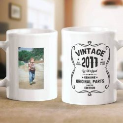 Custom Photo Mug Anniversary Mug 10th Gifts VINTAGE 2011 Limited Edition, Well Aged Original Par ...
