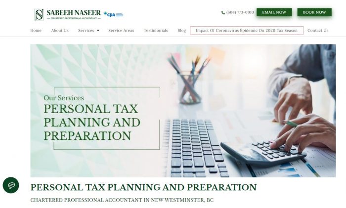Personal Tax Return New Westminster