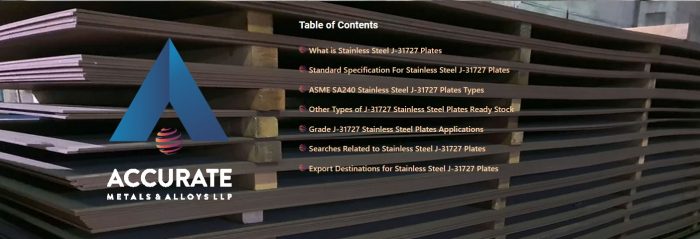 Stainless Steel J-31727 Plates Supplier, stockist