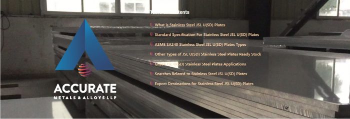 Stainless Steel JSL U(SD) Plates Supplier, stockist