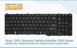 Shop 100% Genuine Toshiba Satellite C655 Series Laptop Key Replacements from Replacement Laptop Keys