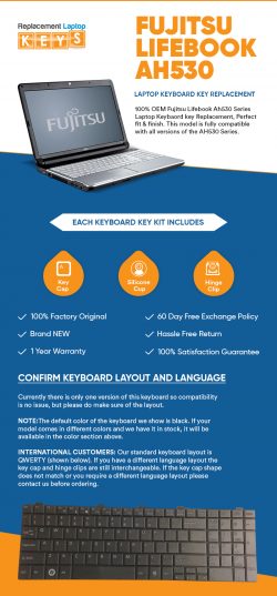 Shop 100% OEM Fujitsu Lifebook AH530 Laptop Keyboard Key Replacements from Replacement Laptop Keys
