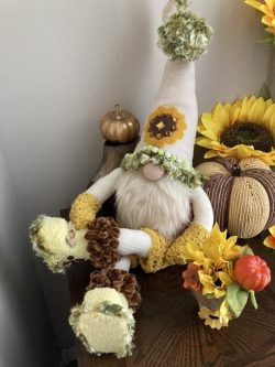 Sunflower Gnome with Flower Basket