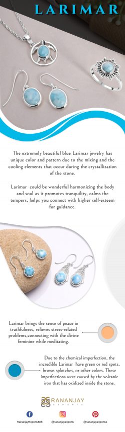 The extremely beautiful blue Larimar jewelry