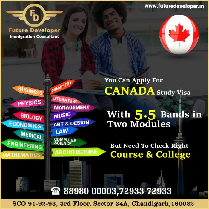 Canada Study Visa With 5.5 Bands in Two Two Modules