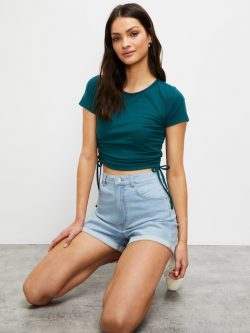 Side Rouched Tee Jewel – Dotti Online