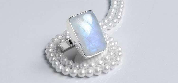 Real Wholesale Sterling Silver Moonstone Ring