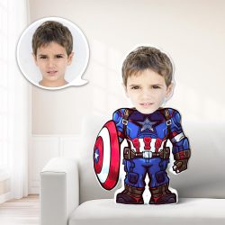 Coussin Personnalisé Poupée Oreiller Captain America Minime Oreiller Visage Cadeau Original Marvel