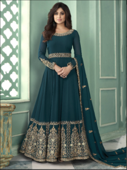 Buy Shamita Shetty Blue Anarkali Gown Online from EthnicPlus for ₹4199
