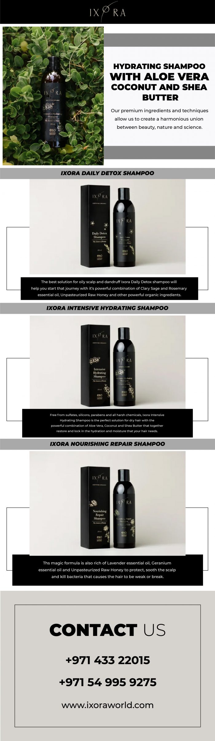 Hydrating Shampoo with Aloe Vera, Coconut and Shea Butter – Ixora World