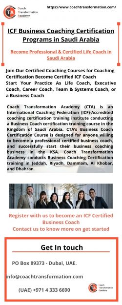 Online ICF Business Coaching Certification Programs in Saudi Arabia