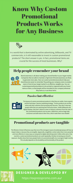Know Why Custom Promotional Products Works for Any Business