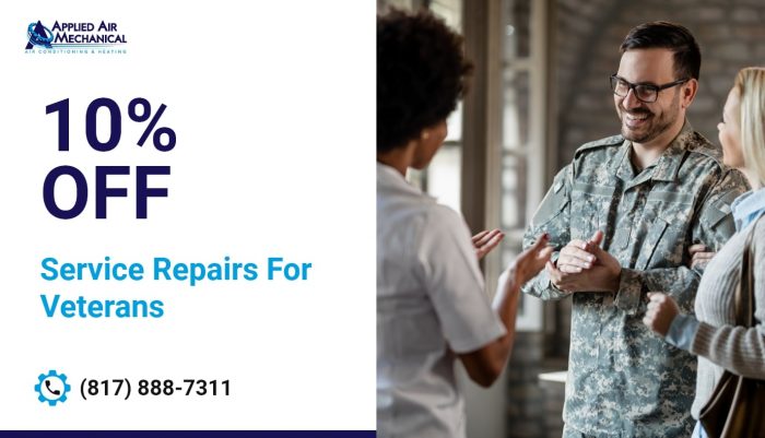 10% Off Service Repairs For Veterans