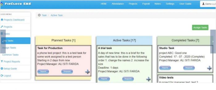 Online project management system