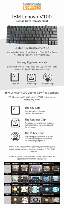 Shop the Finest Quality IBM Lenovo V100 Laptop Key Replacements from Replacement Laptop Keys