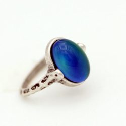 Oval Mood Ring In Antiqued Sterling Silver