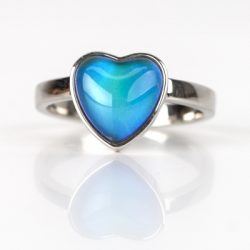 Handmade Heart Shaped Mood Ring In Sterling Silver